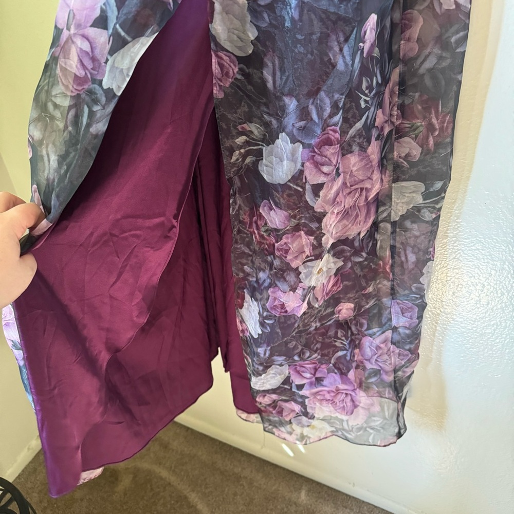 Lulus | Wonderful Waltz Purple Floral Print Strapless Bustier Maxi Dress - Picture 4 of 8